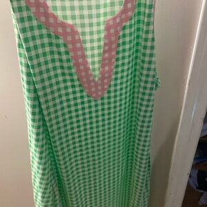 Draper James Green and White Gingham Dress